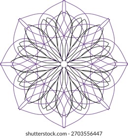 Mandala design using black and other colours