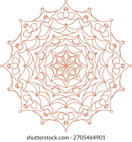 Diseño de mandala usando solo color naranja