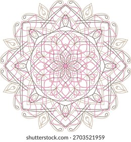 Mandala design using various shapes and different colours