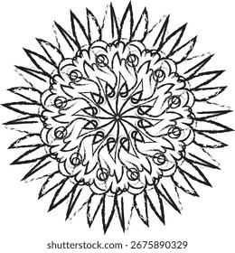 Diseño de mandala en variante de color y forma