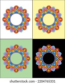 Diseño Mandala con varios colores.