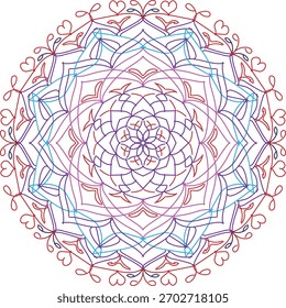 Diseño de mandala en varios colores en Vector
