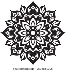 Silueta de ilustración de Arte vectorial de diseño de mandala