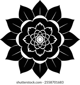 mandala design vector art illustration silhouette