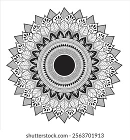 Mandala design vector with background , art and illustration .colorful design .