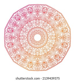 Vector de diseño de Mandala. Mejor adaptado para papeles de pared étnicos, decoraciones sagradas, tarjetas de invitación, elementos de diseño web, diseño de vales, carteles y afiches