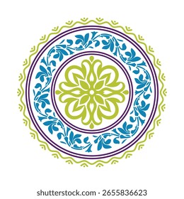 Mandala Design Vektor, Farbige alpona Design Vektor, Boishakhi Alpona Vektor