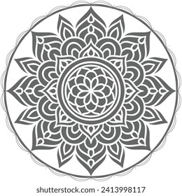 Mandala Design Vector Henna Tattoo Islamic Ornament Festival Alpona Vector.