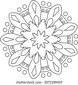 Mandala Design vector High Definition, tattoo, black and white, coloring page