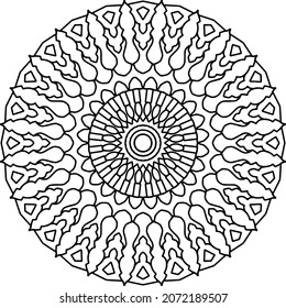 Mandala Design vector High Definition, tattoo, black and white, coloring page