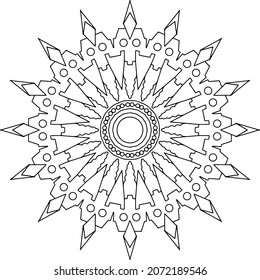 Mandala Design vector High Definition, tattoo, black and white, coloring page