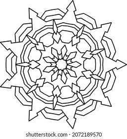 Mandala Design vector High Definition, tattoo, black and white, coloring page