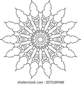 Vector de diseño Mandala Alta definición, tatuaje, página de color en blanco y negro