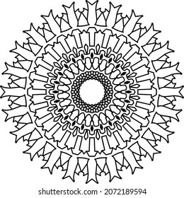 Vector de diseño Mandala Alta definición, tatuaje, página de color en blanco y negro