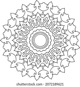 Mandala Design vector High Definition, tattoo, black and white, coloring page