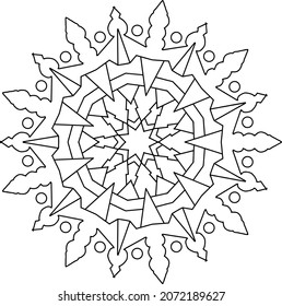 Mandala Design vector High Definition, tattoo, black and white, coloring page