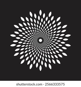 Mandala design vector on black and white background.