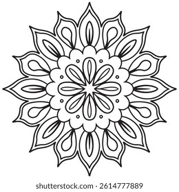 Mandala Design Vector, Silhouette Mandala Design