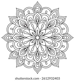 Mandala Design Vector, Silhouette Mandala Design, Black Mandala Design