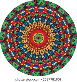 Mandala Design with Vibrant Patterns 