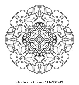 Mandala design. Vintage decorative design elements. Round ornaments. Oriental pattern, vector illustration. Islam, Arabic, Indian, moroccan, spain, turkish, pakistan, chinese, mystic, ottoman motifs. 