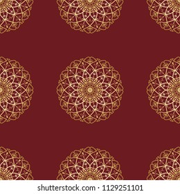 Mandala design. Vintage design elements. Oriental sari pattern, vector illustration. Islam, аrabic, indian, moroccan, spain, turkish, victorian
chinese motifs. Fabric round ornaments. Kitchen tile.
