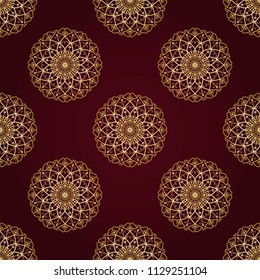 Mandala design. Vintage design elements. Oriental sari pattern, vector illustration. Islam, аrabic, indian, moroccan, spain, turkish, victorian
chinese motifs. Fabric round ornaments. Kitchen tile.
