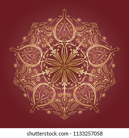 Mandala design. Vintage design elements. Oriental sari pattern, vector illustration. Islam, аrabic, indian, moroccan, spain, turkish, victorian
chinese motifs.Fabric ornaments. Kitchen tile.Wallpaper
