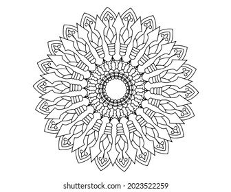 Mandala Design für Hochzeitskarte, Hintergrund, Tattoo, Technik, Farbbuch, Farbseite, Mandala Circular Muster