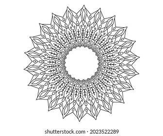 Mandala design for wedding card, background, tattoo, mehndi, coloring book, coloring page, mandala Circular pattern