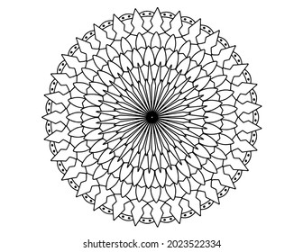 Mandala design for wedding card, background, tattoo, mehndi, coloring book, coloring page, mandala Circular pattern