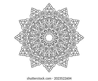 Mandala design for wedding card, background, tattoo, mehndi, coloring book, coloring page, mandala Circular pattern