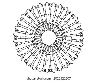 Mandala design for wedding card, background, tattoo, mehndi, coloring book, coloring page, mandala Circular pattern