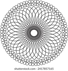 Diseño de Mandala para tarjeta de boda, fondo, tatuaje, méhndi, libro de coloreo, página de coloreo, mandala Patrón circular