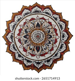 A mandala design with white background
