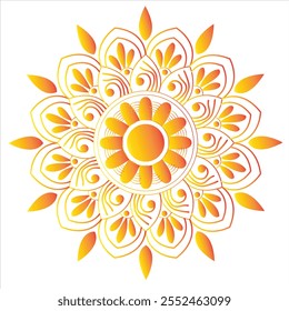Mandala design with white background. vector and illustration , art . colorful mandala design. 
