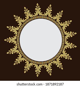 Mandala, designer frame, circle.Designer decorative frame.Beautiful elegant vector element for design and place for text. Border for any of ideas.Lace image in the form of a circle or sun.