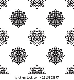 Mandala entwirft Schwarz-Weiß-Muster. kann für Tapeten, Musterfüllungen, Farbbücher und Seiten für Kinder und Erwachsene verwendet werden.