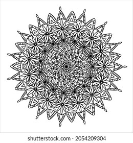Mandala. Different pattern in the circle. Coloring antistress for adults and children. Vector illustration