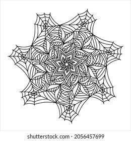 Mandala. Different pattern in the circle. Coloring antistress for adults and children. Vector illustration