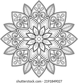 Mandala digital art pattern. Art on the wall. Coloring book Lace pattern The tattoo. Design for a wallpaper Paint shirt and tile Stencil Sticker Design, Decorative circle ornament in ethnic 