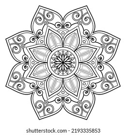 Mandala digital art pattern. Art on the wall. Coloring book Lace pattern The tattoo. Design for a wallpaper Paint shirt and tile Stencil Sticker Design, Decorative circle ornament in ethnic 