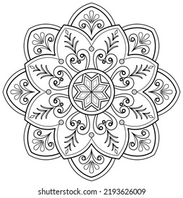 Mandala digital art pattern. Art on the wall. Coloring book Lace pattern The tattoo. Design for a wallpaper Paint shirt and tile Stencil Sticker Design, Decorative circle ornament in ethnic oriental