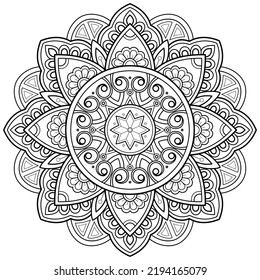 Mandala digital art pattern. Art on the wall. Coloring book Lace pattern The tattoo. Design for a wallpaper Paint shirt and tile Stencil Sticker Design Decorative circle ornament in ethnic oriental