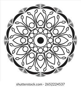 Mandala digital art pattern, wallpaper shirt print decorative circle ornament.