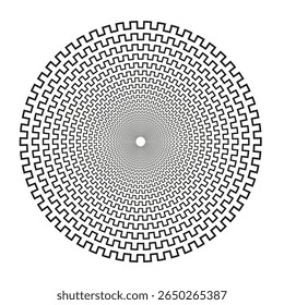 Ícone do disco Mandala. Padrão de renda intrincado. Vetor de geometria circular. Forma radial hipnótica.