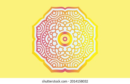 Mandala do doodle desenhado à mão vetor. Mandala étnica com ornamento tribal colorido. Isolado. Cores brilhantes.