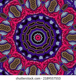 Fondo de decoración de la línea de doodle Mandala. Resumen vector de baldosas geométricas sin soldadura patrón étnico boho ornamental