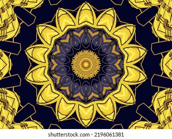 Mandala doodle lines decorated background. Abstract geometric tiled boho ethnic seamless pattern ornamental. 