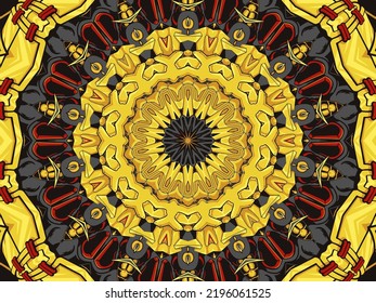 Líneas de doodle de Mandala decoradas de fondo. Resumen de las baldosas geométricas boho de tipo étnico sin costuras ornamentales
